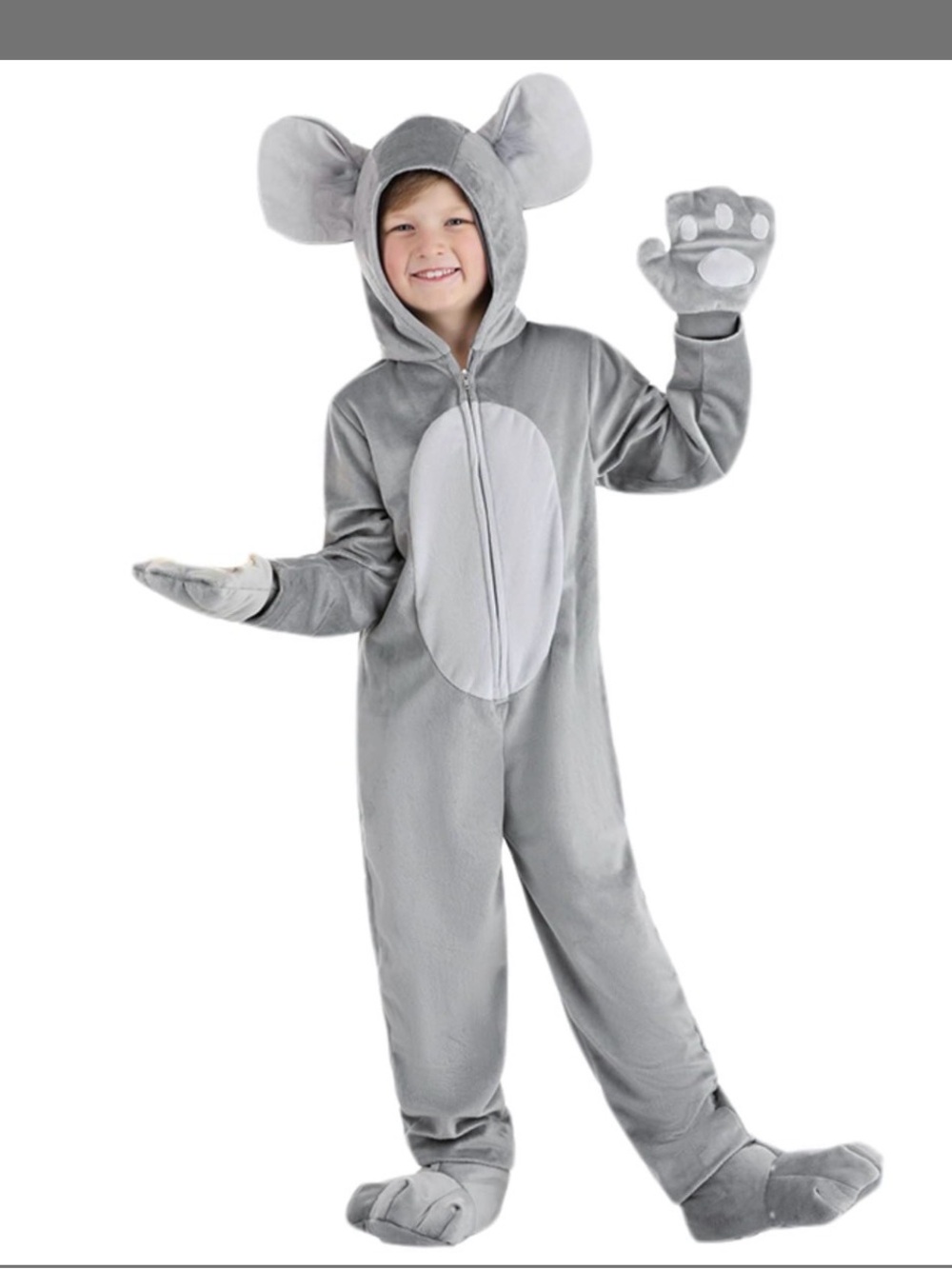 Kids Gray Mouse Costume with Hooded Ears size large see pics 
Used 1x